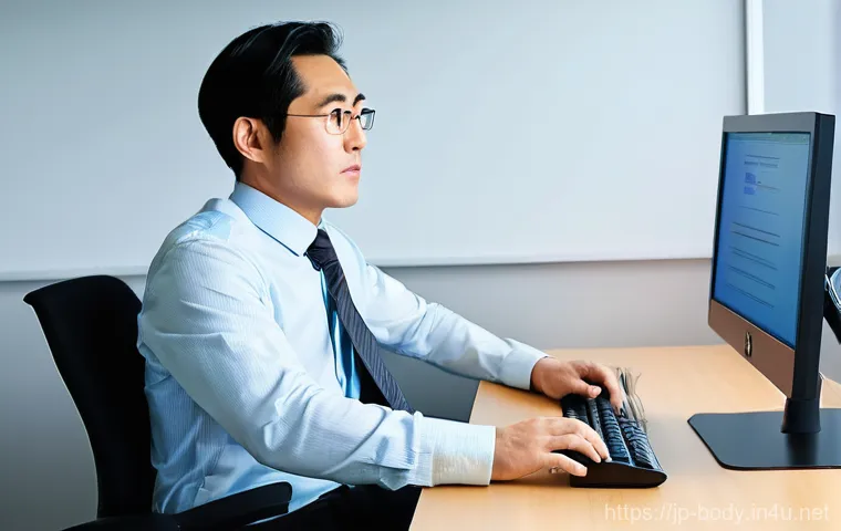 목 디스크 초기 증상 - **"Early Signs of Neck Discomfort and Digital Strain"**
    A realistic depiction of a young Japanes...